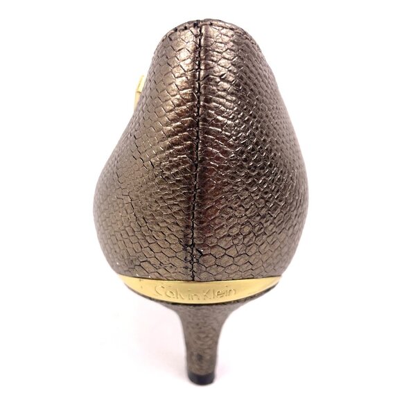 Calvin Klein Gabrianna Women’s Heels Metallic Bronze Leather Pumps Size 8.5 - Picture 10 of 13